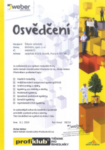 Osvědčení Weber